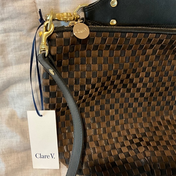 Clare V Woven checkered Moyen Messenger bag - Picture 3 of 4